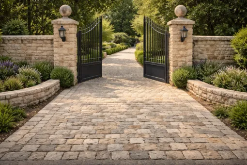 Pose de pavés pour un aménagement extérieur à Blanzac, Angoulême, Le Bon Artisan Charentais